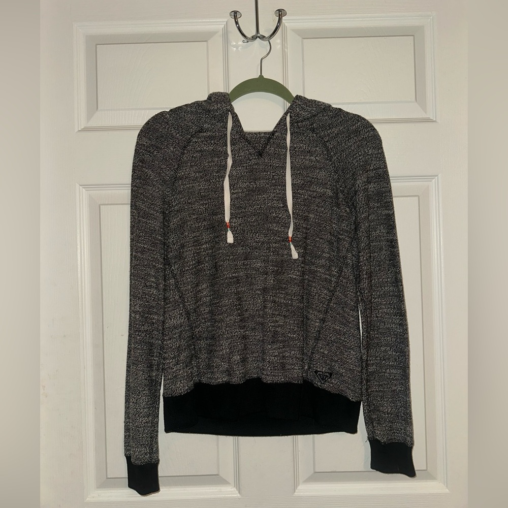 Roxy Gray and Black Hooded Sweater
